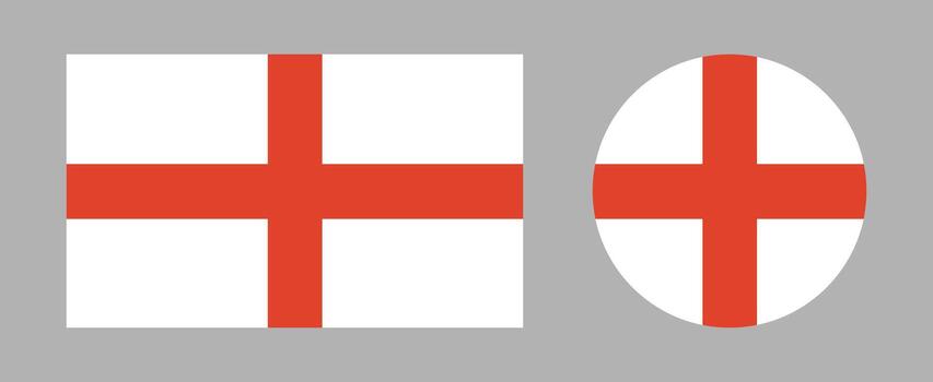 England round, rectangular Flag. Set of National England rectangle, circle flag icons. England flag button, badge. vector