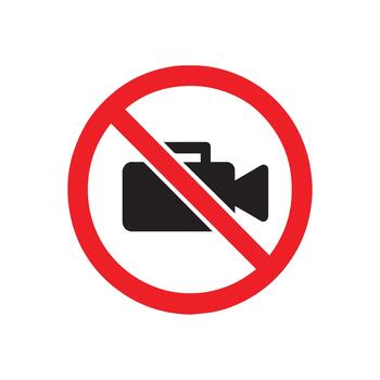 Prohibition Sign No Recording Allowed - A Clear Warning Against Unauthorized Filming vector