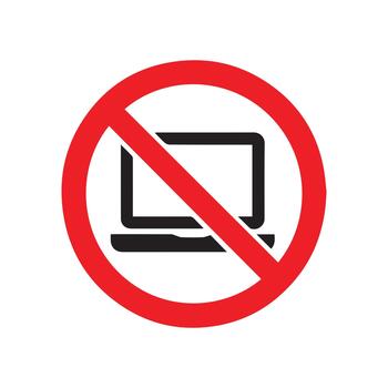 Prohibition of Digital Devices A Visual Representation - No Laptop, No Access - Illustration vector