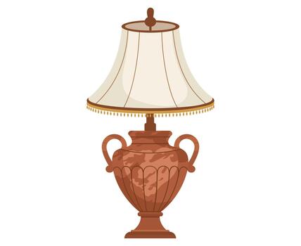 An illustrated image of a classic table lamp with a decorative base vector
