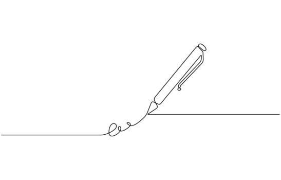 Continuous one line drawing of Elegant signature with artistic pen strokes vector