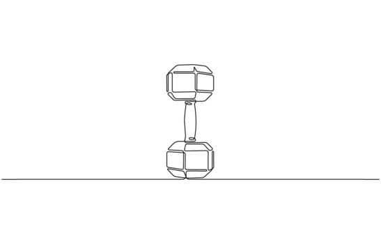 Continuous one line drawing of dumbbells ready for workout vector