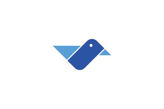 Light Clean Bird Emblem with Geometric Structure vector