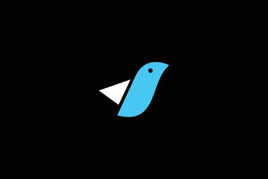 Modern Abstract Bird Form in Black and White vector