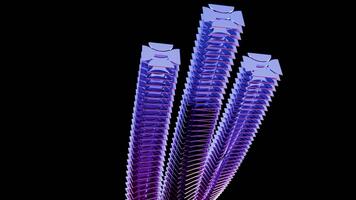 un' visivamente Impressionante astratto struttura illuminato nel viola toni contro UN... video