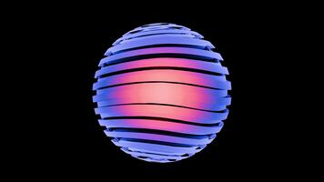 un' visivamente Impressionante astratto 3d sfera con fluente Linee e UN... video