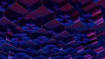 un' ipnotizzante astratto modello con esagonale forme nel viola e blu... video
