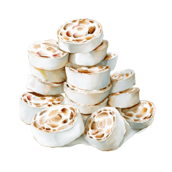 acuarela un apilar de rebanado loto raíz, aislado en transparente fondo, exhibiendo sus intrincado modelo y textura png