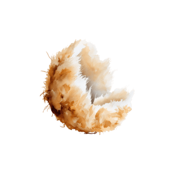 vattenfärg en fluffig, texturerad objekt med brun och vit nyanser, isolerat på en transparent bakgrund, liknar en moln eller abstrakt form png