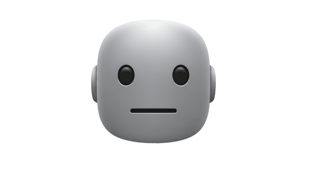 un minimalista 3d representación de un neutral gris robot cabeza con un blanco expresión, aislado en un transparente fondo, simbolizando artificial inteligencia y moderno tecnología png