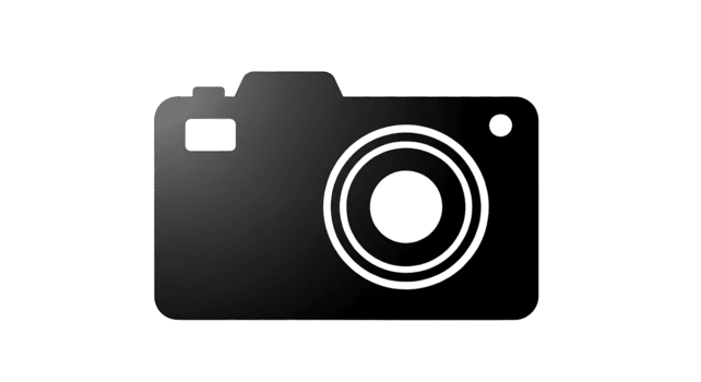 A sleek black camera icon, symbolizing photography, visual capture, and creative vision, precisely isolated on a transparent background, ideal for digital design and creative projects png