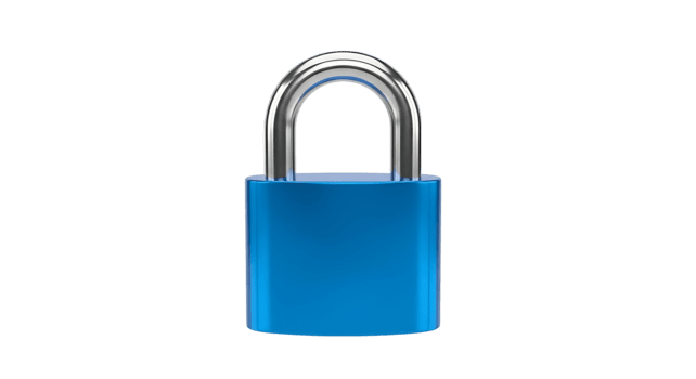 beveiligen blauw 3d hangslot icoon symboliseert digitaal veiligheid, gegevens bescherming, en privacy. vertegenwoordigt toegang controle en beveiligen gevoelig informatie png