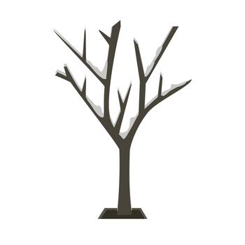 desnudo árbol con nieve. nevada en desnudo árbol sucursales. invierno árbol rama con copos de nieve. invierno árbol rama espolvoreado con nieve vector