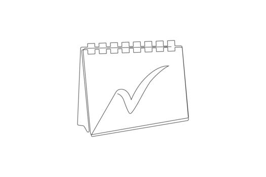 Desk calendar with abstract growth chart line single art vector