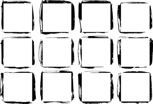 grunge square frame set vector