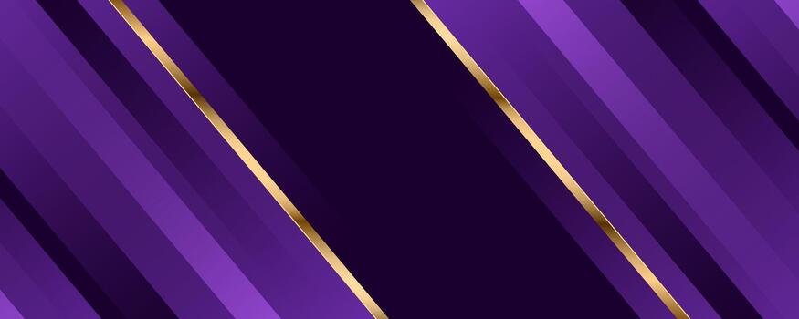 3D purple luxury abstract background overlap layer on dark space with golden diagonal lines decoration. Modern graphic design element cutout style concept for web, art, flyer, card, or brochure cover vector