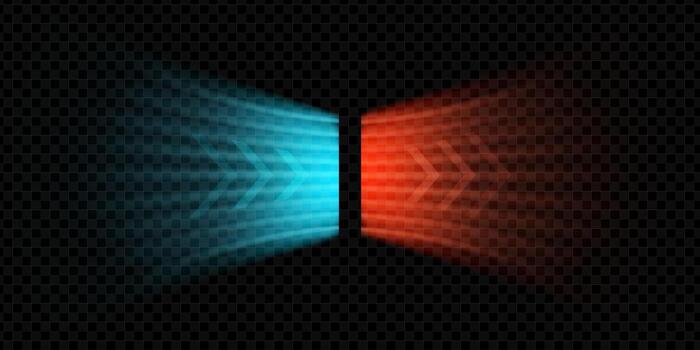 Blue and red color contrast with arrows vector