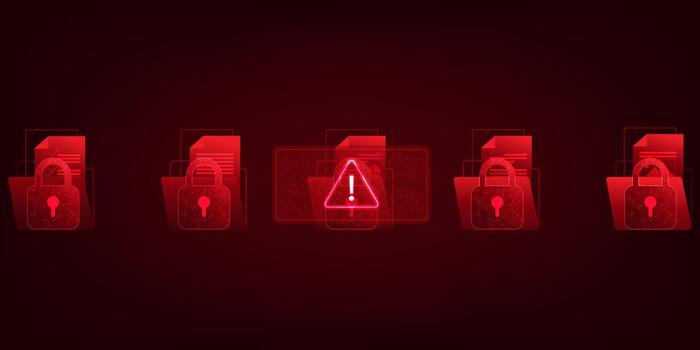 Cybersecurity concept protected digital document with an active security alert, symbolizing data encryption, cyber threat detection, ransomware prevention, and secure information management vector