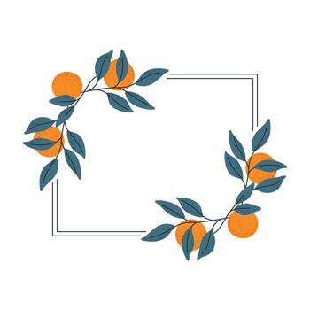 naranja rama rectangular marco. moderno minimalista frontera modelo. ilustración. vector