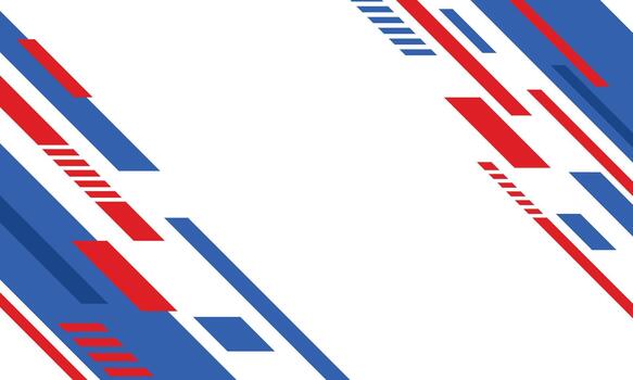 Abstract red and blue diagonal lines border modern background vector
