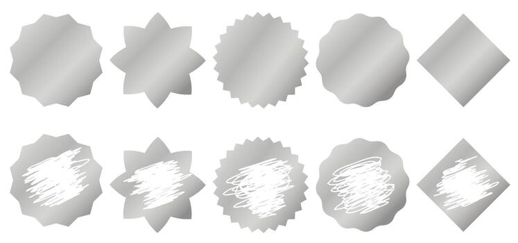 Set of scratch off layers of various shapes vector