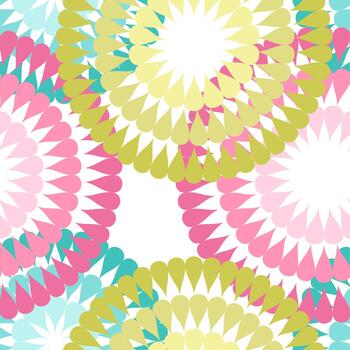 Seamless pattern with flowers. Endless print stylized plants with drop petals. vector