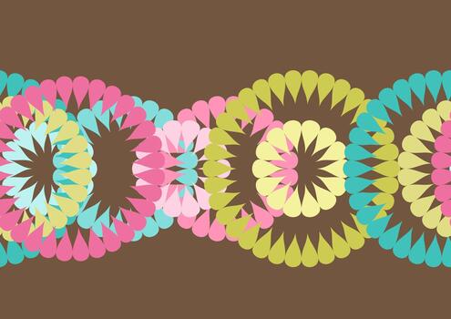 Seamless pattern with abstract flowers. Endless print stylized plants drop petals. vector