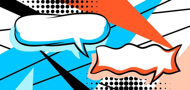 Background with speech bubble. Decorative abstract card in pop-art style. vector