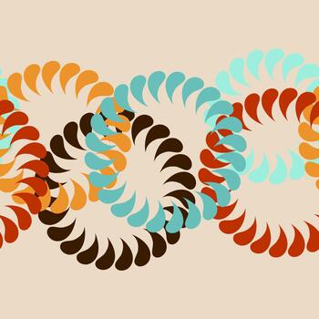 Seamless pattern with abstract flowers. Endless print stylized plants with drop petals. vector