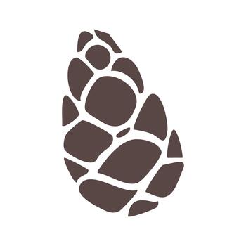 Pine cone illustration in minimal style, brown botanical forest element on white background vector