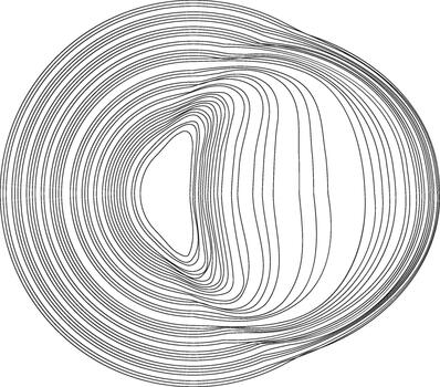 A design featuring a hollowed-out circular structure with geometric and organic patterns forming around the empty center. vector