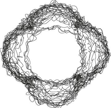 un diseño presentando Tres entrelazados bucles ese formar un circular estructura, creando un simétrico y intrincado modelo. vector