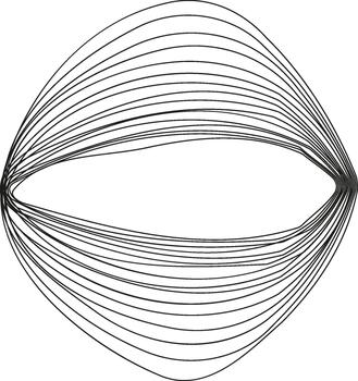 A design with a tight spiral loop, with lines drawn closely together to create a compact, circular form. vector
