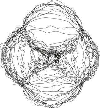 un circular diseño presentando un en espiral modelo con rasgado, dentado bordes, creando un caótico aún organizado apariencia. vector