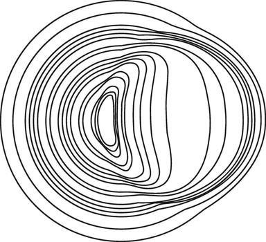 A circular design featuring a flowing spiral structure with organic curvature and radial symmetry. vector