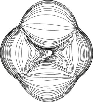 A design featuring multiple tubular shapes arranged in a circular layout, creating a sense of depth and movement. vector