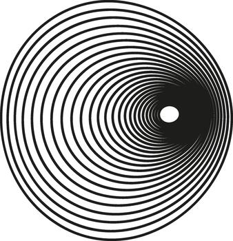 A spiral design intertwined with rings, showcasing a fusion of complex geometric patterns and organic forms. vector