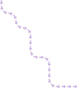 diagonal flecha modelo se mueve mediante un laberinto diseño mejorado por cuadrado ola enfermedad de buzo creando un energético neón ruta contorno. vector