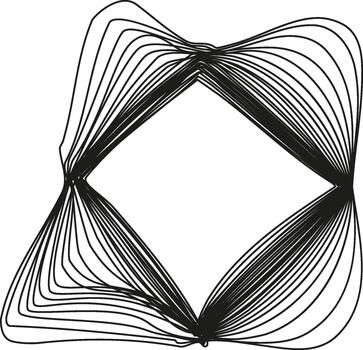 A circular design with a diamond-shaped contour, emphasizing sharp lines and geometric precision. vector