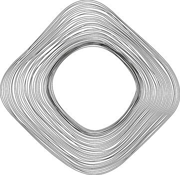 A design combining a diamond shape with a spiraling loop, integrating geometric and organic forms. vector