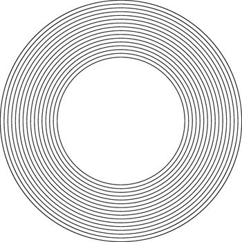 A circular design with an inner circle surrounded by a ring, creating a layered geometric pattern. vector