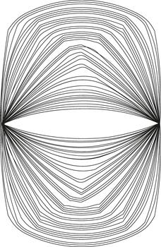 A circular design incorporating an elliptical shape, blending organic curves with geometric precision. vector