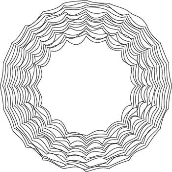 A circular donut-shaped design with an internal ring, creating an intriguing geometric pattern with a focus on symmetry. vector