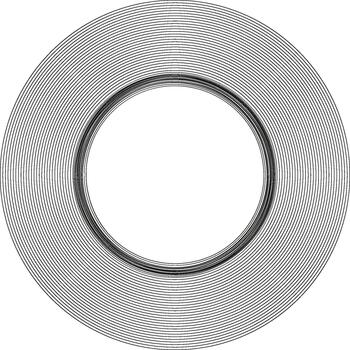 A circular design featuring a rounded tunnel-like structure with smooth curves and radial symmetry. vector