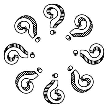 bosquejo circulo marco decorado con juguetón pregunta marcas, contorno ilustración usado para curiosidad efectos visuales, tutoriales y imaginativo gráfico diseño. vector