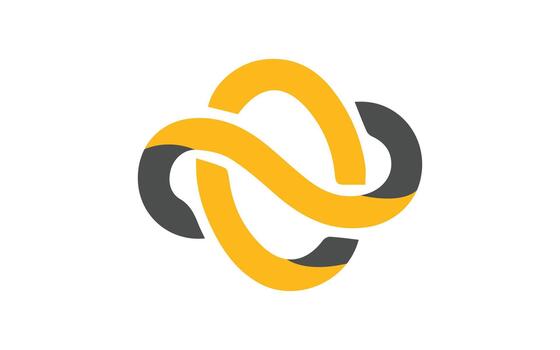 resumen entrelazados formas en amarillo y gris en un blanco antecedentes vector