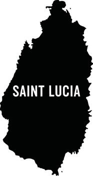 Saint lucia map with country name in white on isolated background concept for geography vector