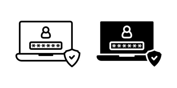 Secure Login icon set. The icon represents computer security, data protection, and privacy. illustration on white background. vector