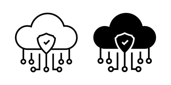 Secure API icon set. illustration of a secure cloud computing network connection. Represents data protection, security, and modern technology. illustration on white background. vector