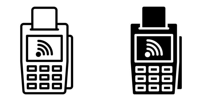Payment terminal icon set. representing modern payment technology. Perfect for use in web design, apps, and other digital media. illustration on white background vector